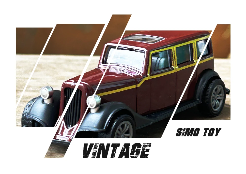 1:43 Alloy Vintage Diecast Car Model Car Classic Cadillacs V8 Pull Back Car Model Miniature Vehicle Replica Gift For Kids Adults