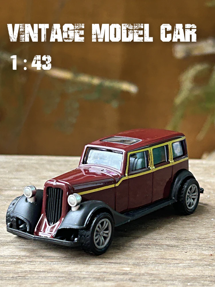 1:43 Alloy Vintage Diecast Car Model Car Classic Cadillacs V8 Pull Back Car Model Miniature Vehicle Replica Gift For Kids Adults