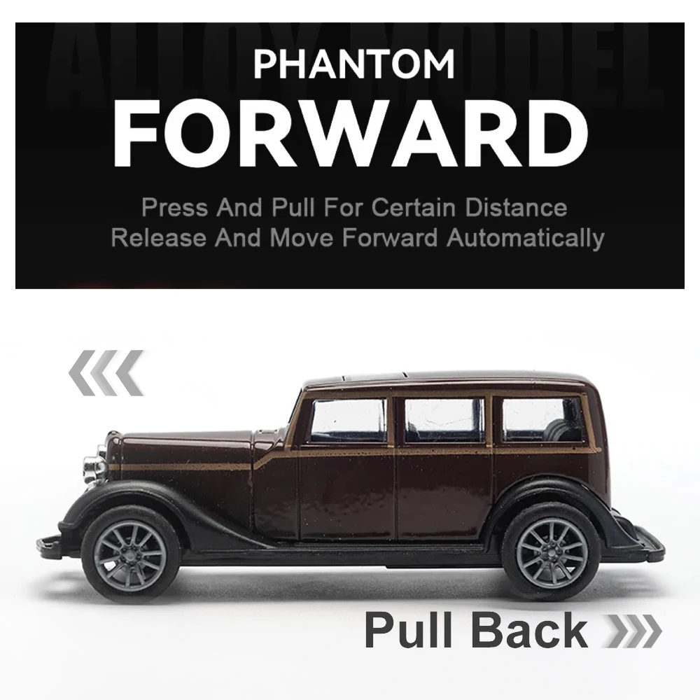 1:43 Alloy Vintage Diecast Car Model Car Classic Cadillacs V8 Pull Back Car Model Miniature Vehicle Replica Gift For Kids Adults