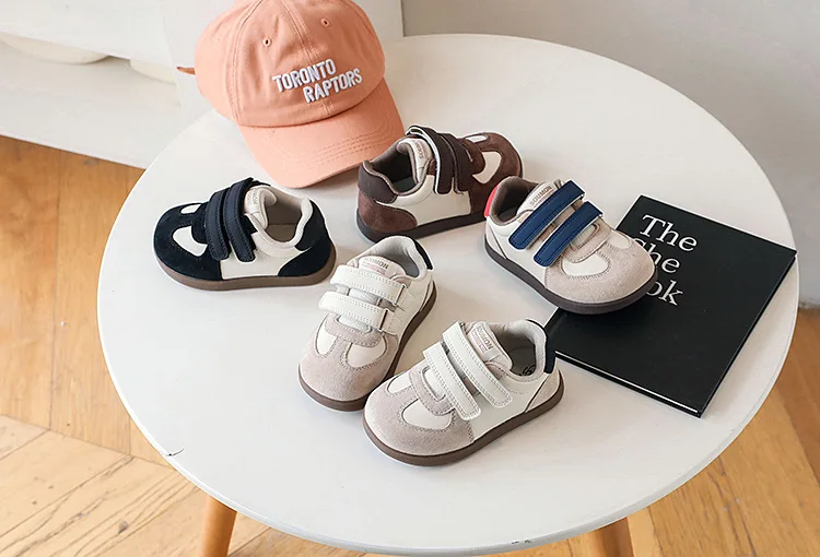 2026 New Spring/Autumn Children Shoes Leather Breathable Kids Casual Shoes Non-slip Fashion Toddler Girls Boys Sneakers EU 22-30