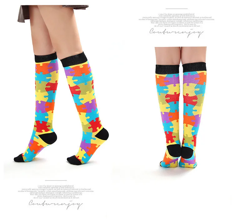 4 Pairs/Pack Compression Socks High Sports Socks for Women Men Running Hiking Edema Diabetes Varicose Veins Socks 20-30mmHg