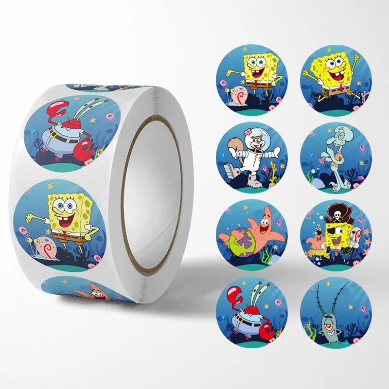 500PCS Cartoon SpongeBob SquarePants Stickers Cute Patrick Star Notebook Water Computer Suitcase Decoration Stickers Wholesale