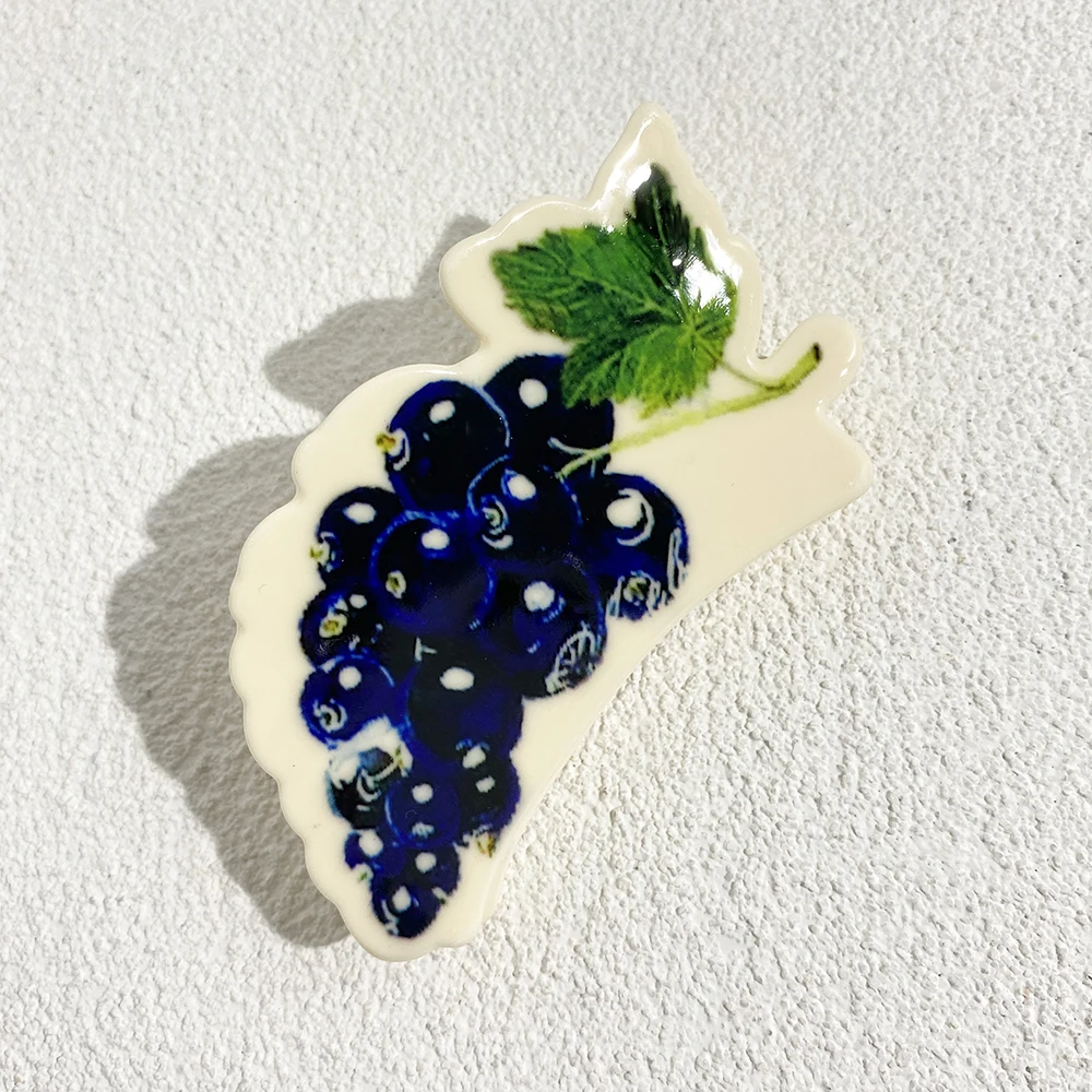 New Irregular Geometric Cherry Pineapple Cat Printed Hair Clip Claw For Women Plastic Fruits Barrette Party Hair Accessories