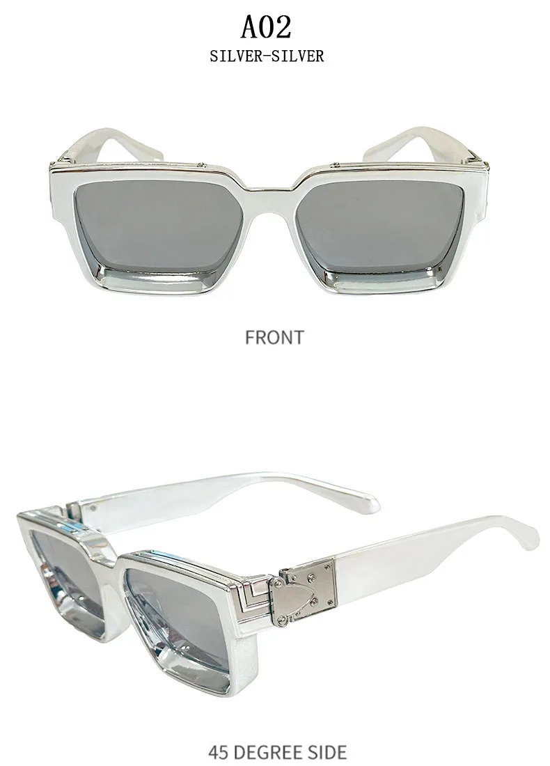 Millionaire Square Sunglasses For Men Retro Sunscreen Sunglasses Women Trendy And Fashionable Vintage Fashion Glasses Zonnebril