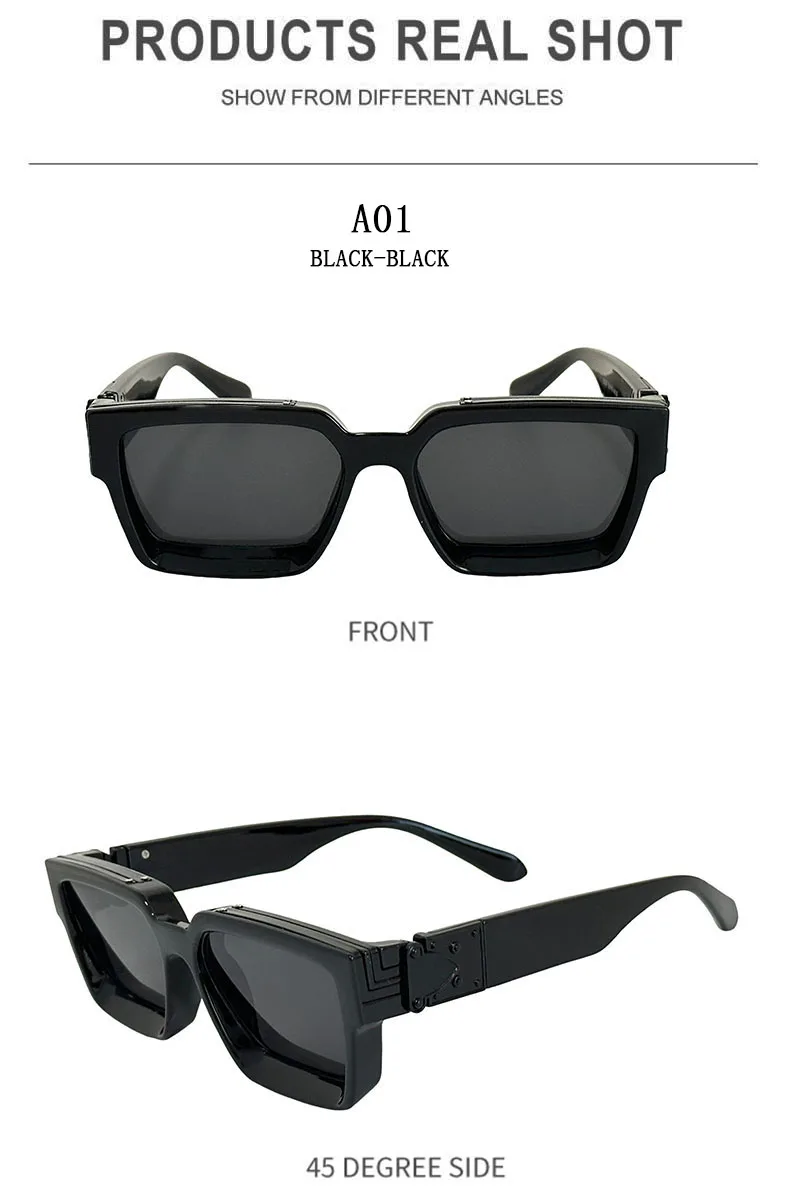 Millionaire Square Sunglasses For Men Retro Sunscreen Sunglasses Women Trendy And Fashionable Vintage Fashion Glasses Zonnebril