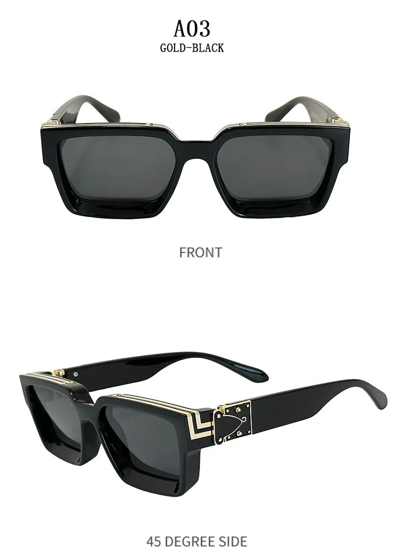 Millionaire Square Sunglasses For Men Retro Sunscreen Sunglasses Women Trendy And Fashionable Vintage Fashion Glasses Zonnebril