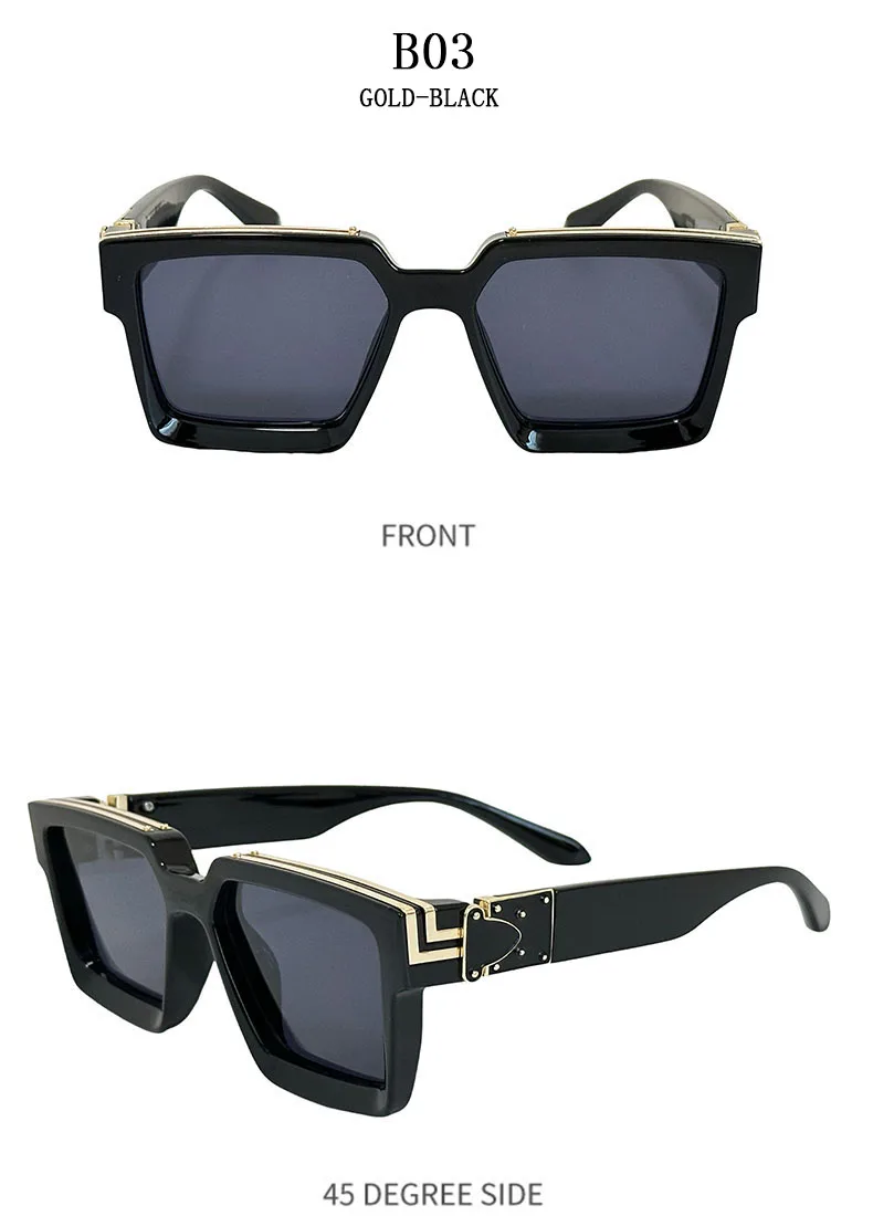 Millionaire Square Sunglasses For Men Retro Sunscreen Sunglasses Women Trendy And Fashionable Vintage Fashion Glasses Zonnebril
