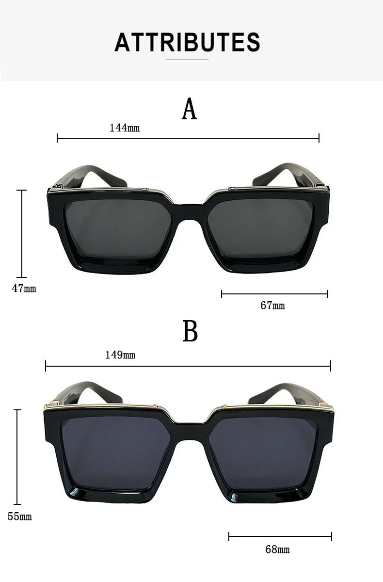 Millionaire Square Sunglasses For Men Retro Sunscreen Sunglasses Women Trendy And Fashionable Vintage Fashion Glasses Zonnebril