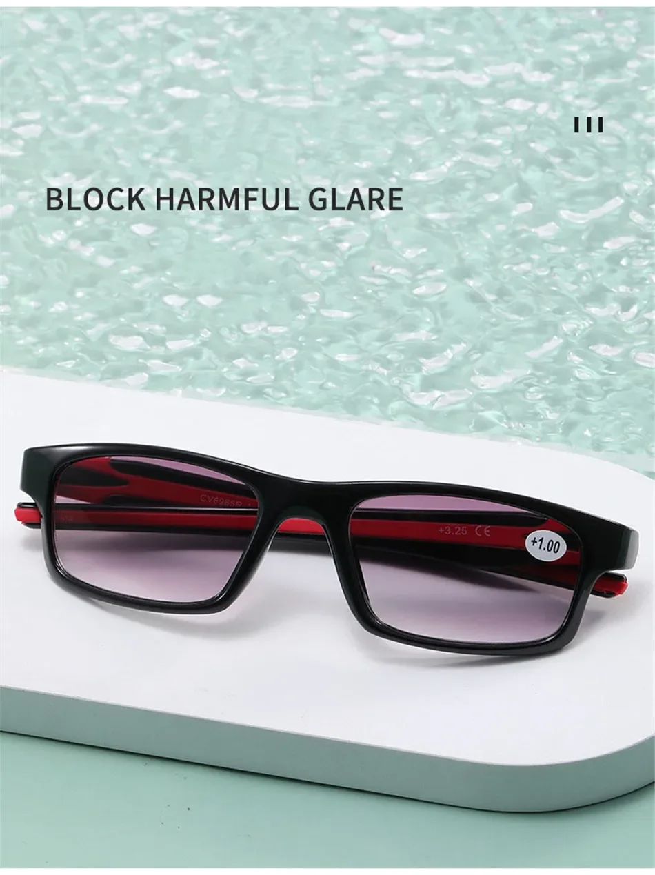 Sport Ultra-light Square Frame Sunglasses for Men and Women Fashion Travel Driving Eyewear Unisex Reading Glasses +1.0 To +4.0