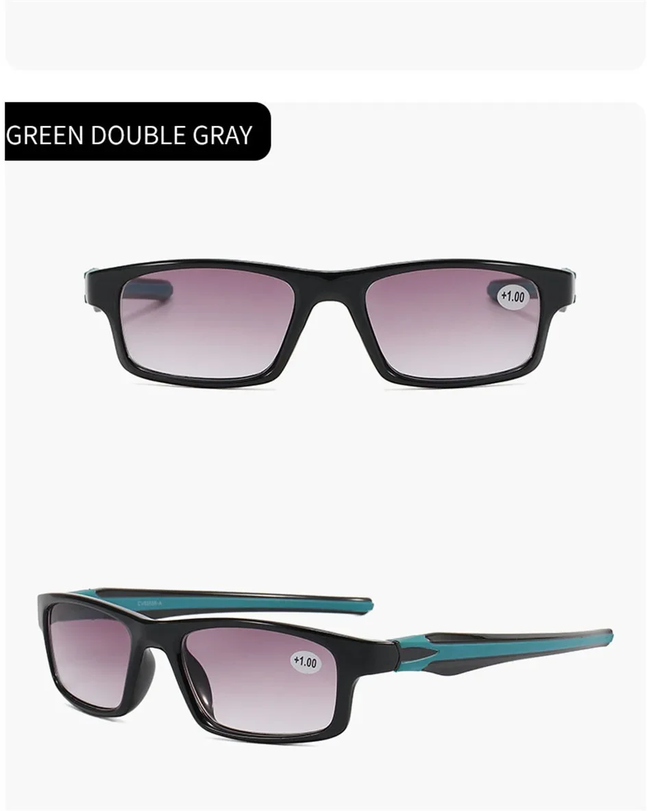 Sport Ultra-light Square Frame Sunglasses for Men and Women Fashion Travel Driving Eyewear Unisex Reading Glasses +1.0 To +4.0