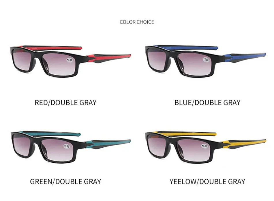 Sport Ultra-light Square Frame Sunglasses for Men and Women Fashion Travel Driving Eyewear Unisex Reading Glasses +1.0 To +4.0