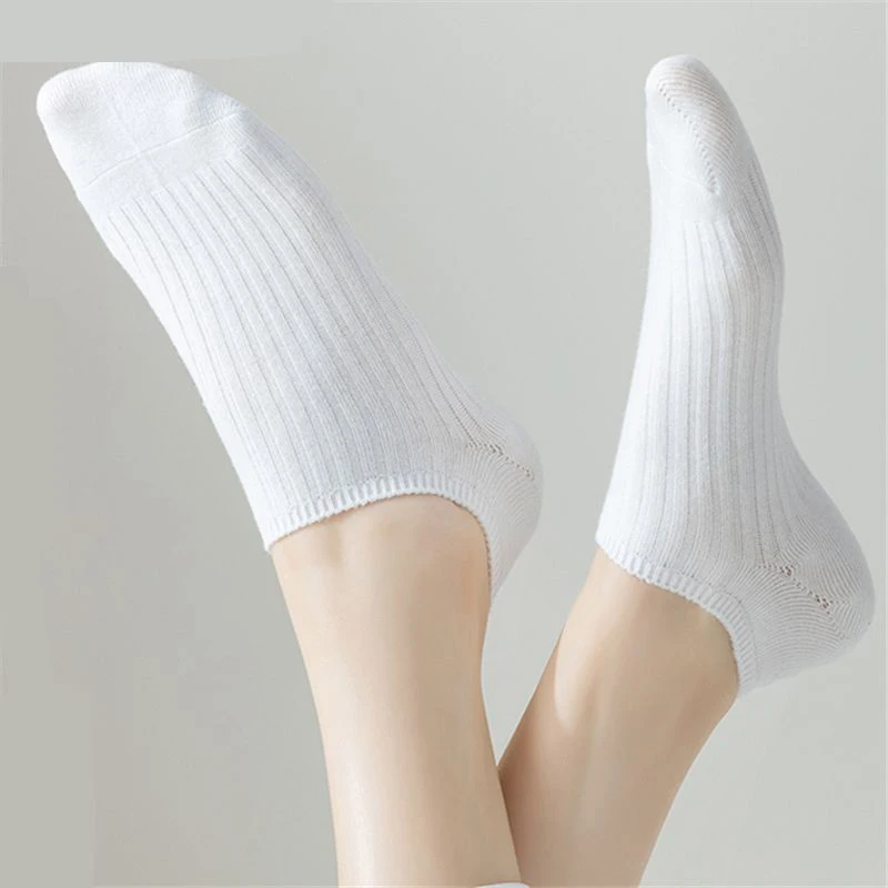 5 Pairs Women's Solid No Show Socks Breathable Sweat Resistant Anti-odor Invisible Sock Breathable Casual Comfortable Sox Female