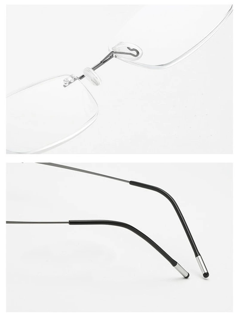 Blue Light BlocKing Men Reading Glasses TR90 Memory Titanium Rimless Glasses Presbyopic Eyeglasses +1.0 +1.5 +2.0 +2.5 +3.0