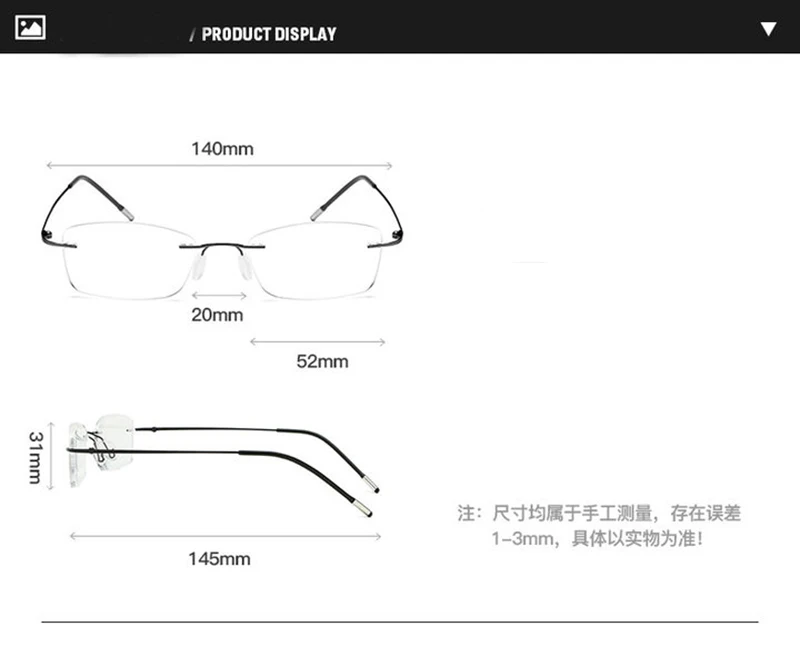 Blue Light BlocKing Men Reading Glasses TR90 Memory Titanium Rimless Glasses Presbyopic Eyeglasses +1.0 +1.5 +2.0 +2.5 +3.0