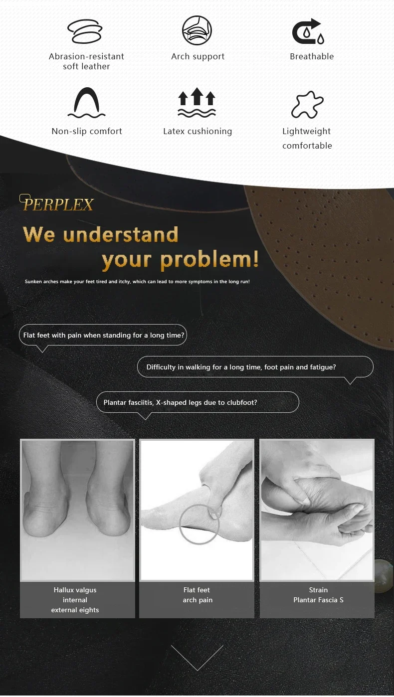 1Pair Leather Insoles for Men Women Orthopedic Insoles Arch Support Inserts High Quality Breathable Shoe Pads Deodorising Feet