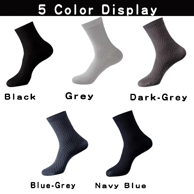 High Quality 10 Pairs/lot Men Bamboo Fiber Socks Breathable Compression Long Socks Business Casual Male Dress Sox Size 38-45