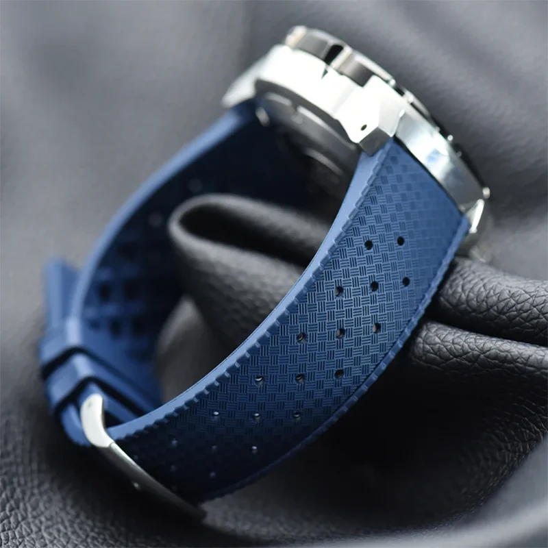 CLASSIC TROPICAL STYLE FKM WATCH STRAP 18mm 20mm 22mm Watch Band for Seiko for Oris Citizen Replacement Watchbands Bracelet Belt