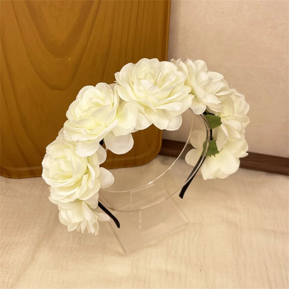 Floral Garland Romantic Wreaths Bride Garland Head Hoop Fashion Bohemian Bridal Flower Hair Accessories Children Headbands Gifts