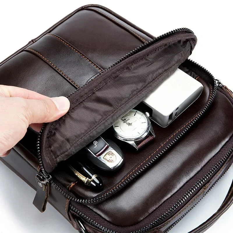 New Handbag Men's Bag Genuine Leather Shoulder Bag Husband Luxury Design Messenger Bag Crossbody Bags for Men