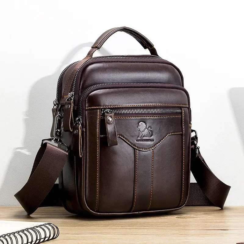 New Handbag Men's Bag Genuine Leather Shoulder Bag Husband Luxury Design Messenger Bag Crossbody Bags for Men