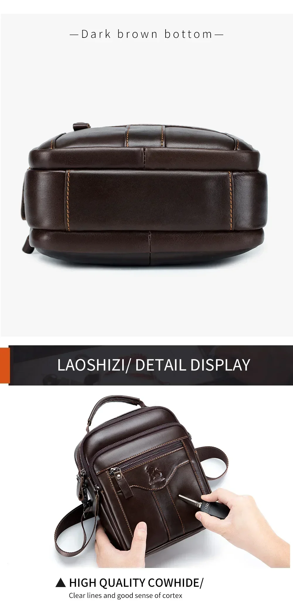 New Handbag Men's Bag Genuine Leather Shoulder Bag Husband Luxury Design Messenger Bag Crossbody Bags for Men