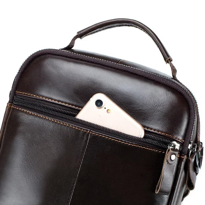 New Handbag Men's Bag Genuine Leather Shoulder Bag Husband Luxury Design Messenger Bag Crossbody Bags for Men