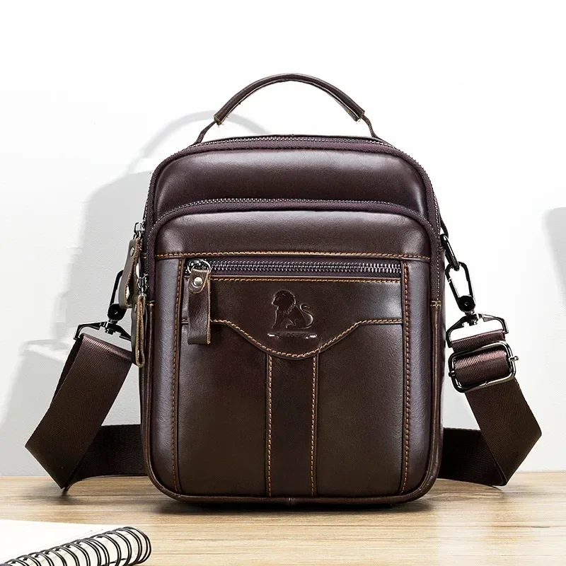 New Handbag Men's Bag Genuine Leather Shoulder Bag Husband Luxury Design Messenger Bag Crossbody Bags for Men