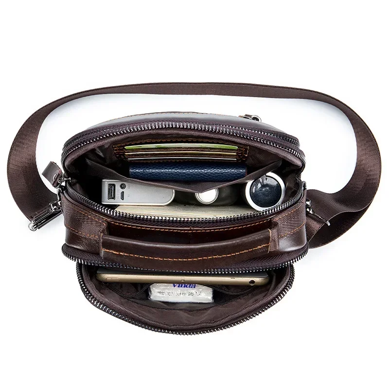 New Handbag Men's Bag Genuine Leather Shoulder Bag Husband Luxury Design Messenger Bag Crossbody Bags for Men