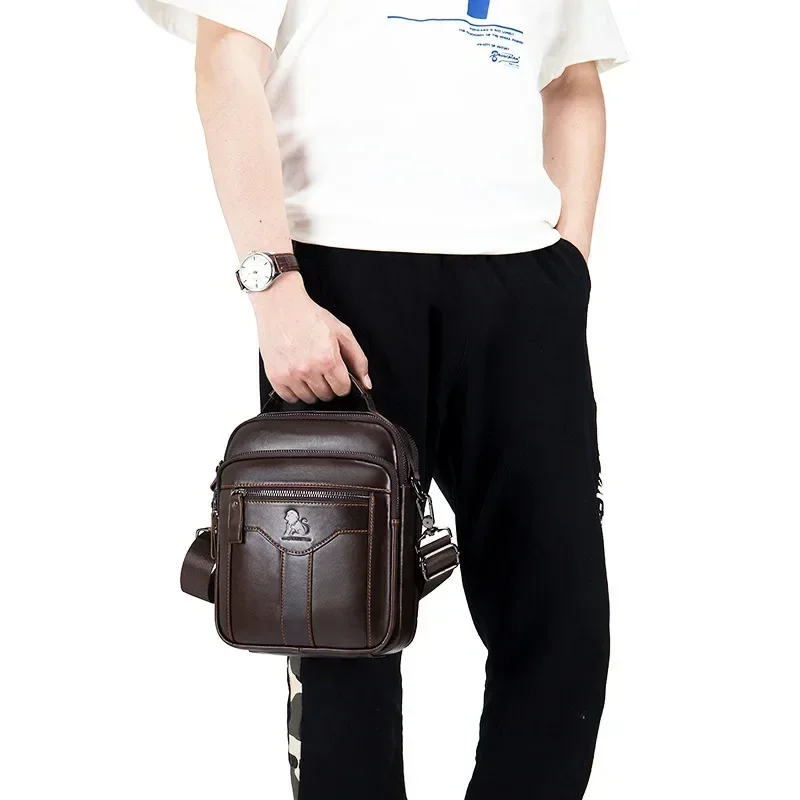 New Handbag Men's Bag Genuine Leather Shoulder Bag Husband Luxury Design Messenger Bag Crossbody Bags for Men