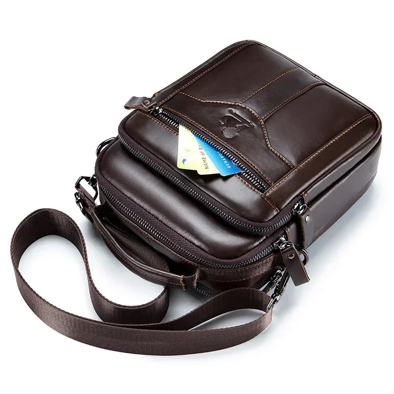 New Handbag Men's Bag Genuine Leather Shoulder Bag Husband Luxury Design Messenger Bag Crossbody Bags for Men