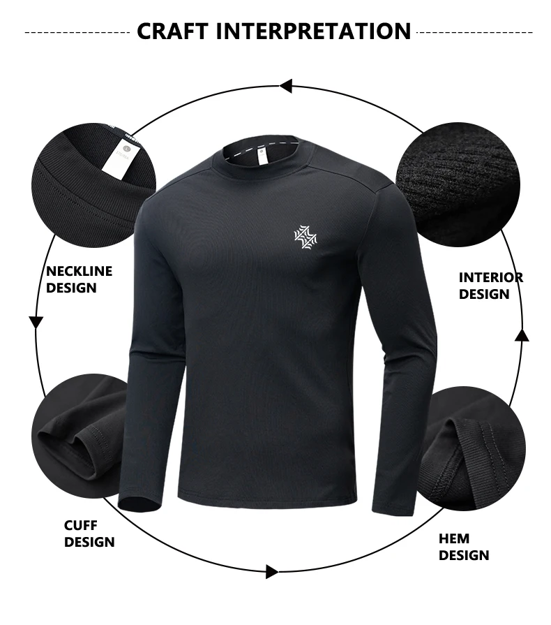 SBWL Autumn High Quality Men's Running Fitness Outdoor Sportswear Long Sleeve T-Shirt Business Casual Breathable Base Shirt Top