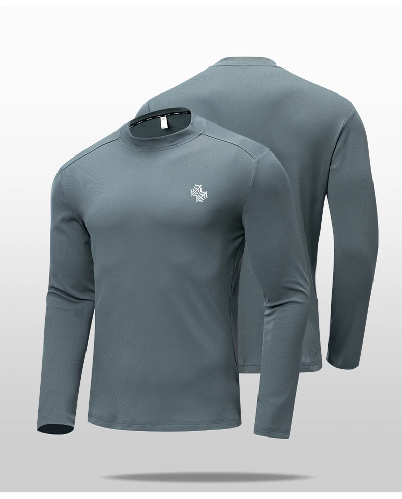 SBWL Autumn High Quality Men's Running Fitness Outdoor Sportswear Long Sleeve T-Shirt Business Casual Breathable Base Shirt Top