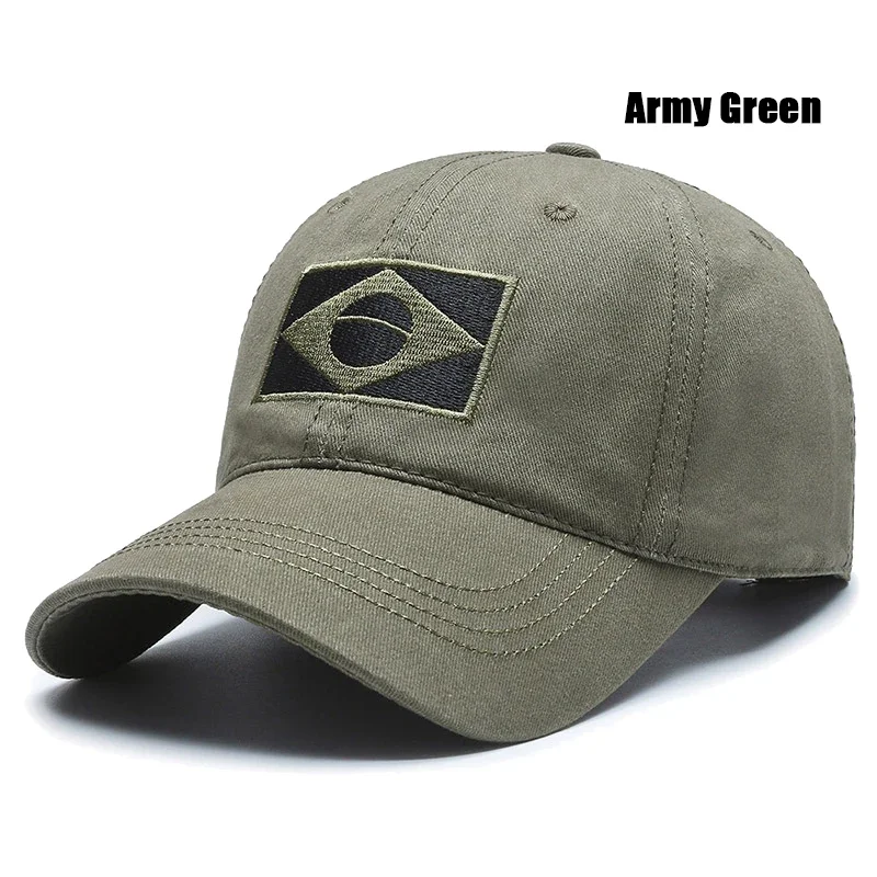 Spring and Autumn New Cotton Embroidered Brazilian Flag Baseball Cap Outdoor Cotton Men and Women Camouflage Sun Hat