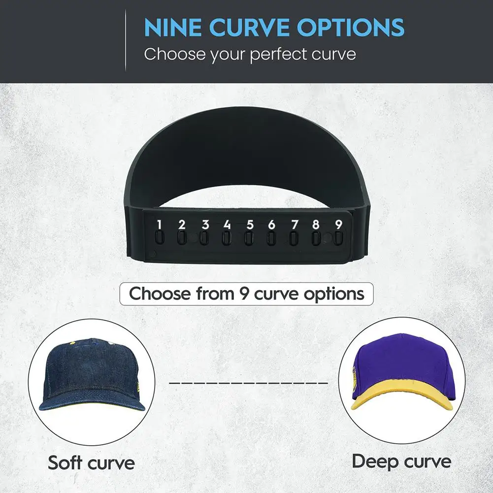 Reusable Hat Brim Bender Adjustable Baseball Hat Edge Curving Shaping Band No Steaming Required Hat Curves Accessories