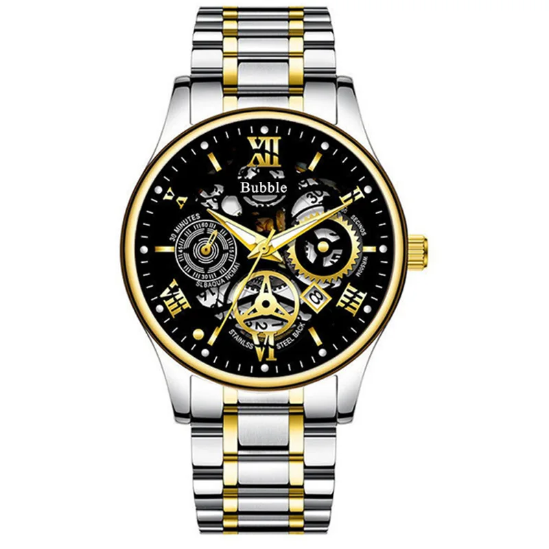 UTHAI Watch For Men Trendy High End Light Luxury Versatile Quartz Wristwatches Waterproof Roman Hollow Male's Clock Watch
