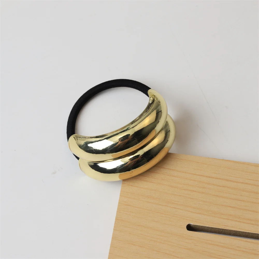1/5/10pcs High Elastic Hair Ties for Women Premium Irregular Shiny Metal Pendant Hair Rope Fashion Girl Scrunchies
