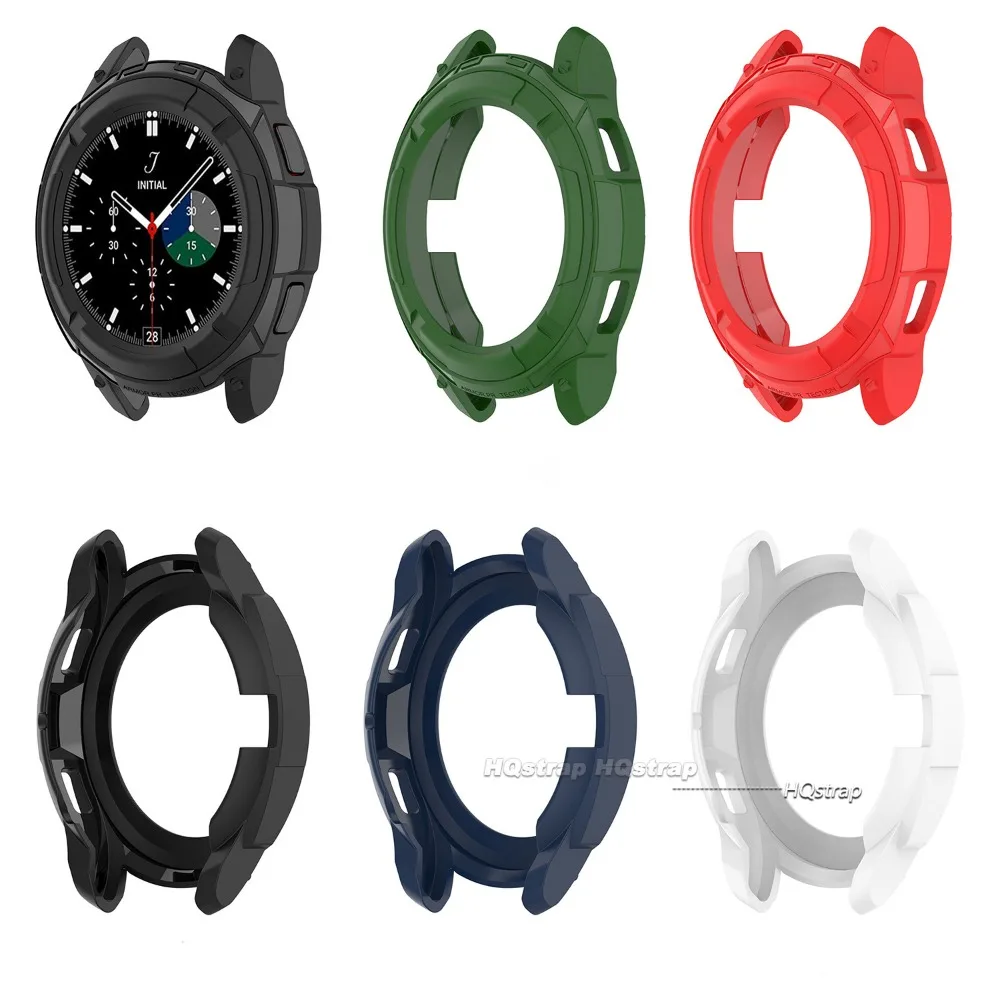 Black Case for Samsung Galaxy Watch 6 Classic 43mm 47mm Protective TPU Cover for Samsung Watch 4 Classic 42mm 46mm Accessories