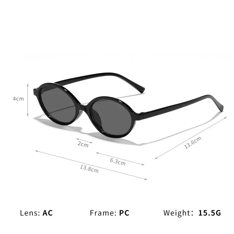 2024 Fashion Trend Oval Sunglasses New Elliptical Small Frame Sunglasses Men and Women UV Protection Ultra Light Sunglasses