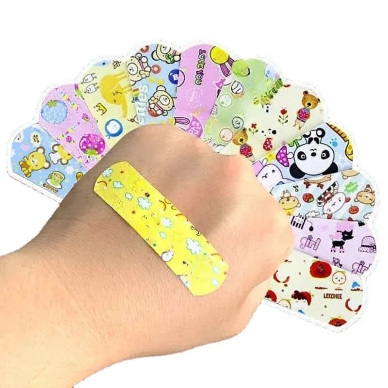 100pcs/set Cartoon Band Aid for Children Vaccination Patch Wound Dressing Sticking Plaster First Aid Strips Adhesive Bandages