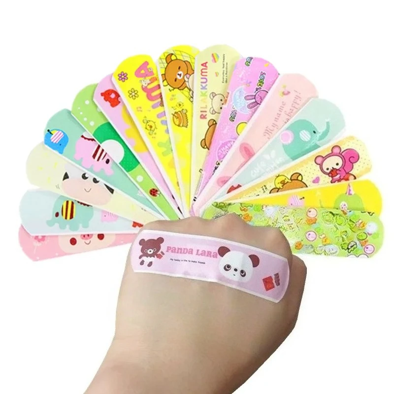 100pcs/set Cartoon Band Aid for Children Vaccination Patch Wound Dressing Sticking Plaster First Aid Strips Adhesive Bandages