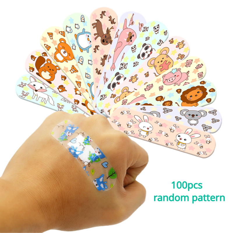 100pcs/set Cartoon Band Aid for Children Vaccination Patch Wound Dressing Sticking Plaster First Aid Strips Adhesive Bandages