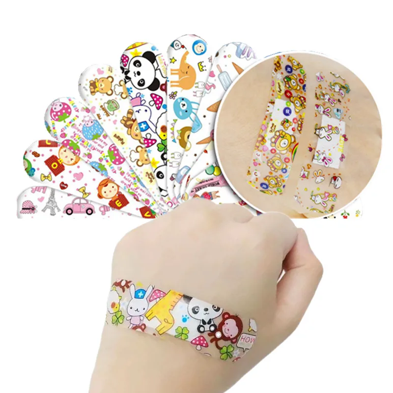 100pcs/set Cartoon Band Aid for Children Vaccination Patch Wound Dressing Sticking Plaster First Aid Strips Adhesive Bandages
