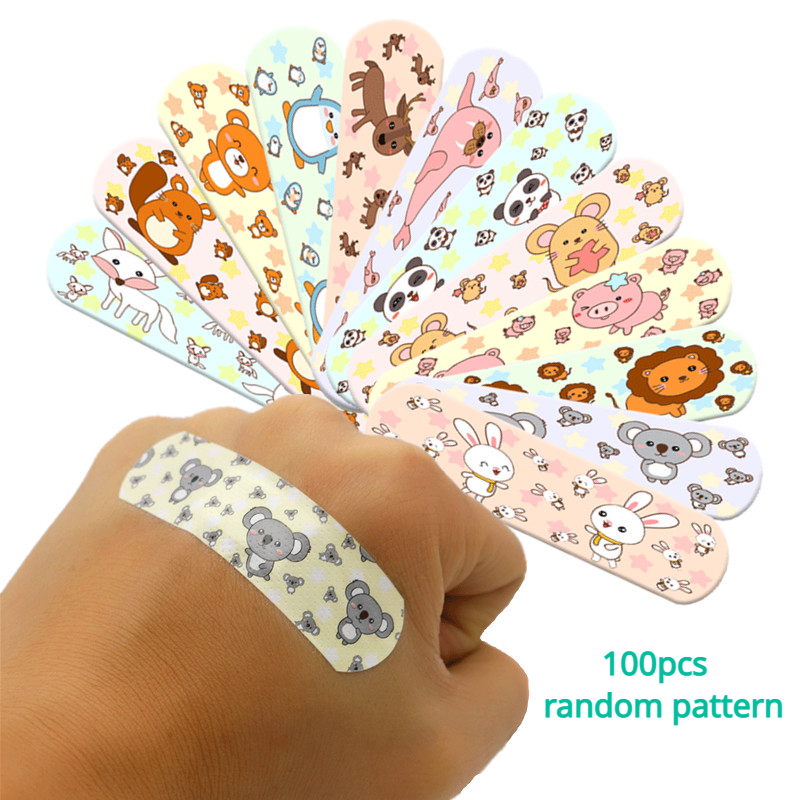 100pcs/set Cartoon Band Aid for Children Vaccination Patch Wound Dressing Sticking Plaster First Aid Strips Adhesive Bandages