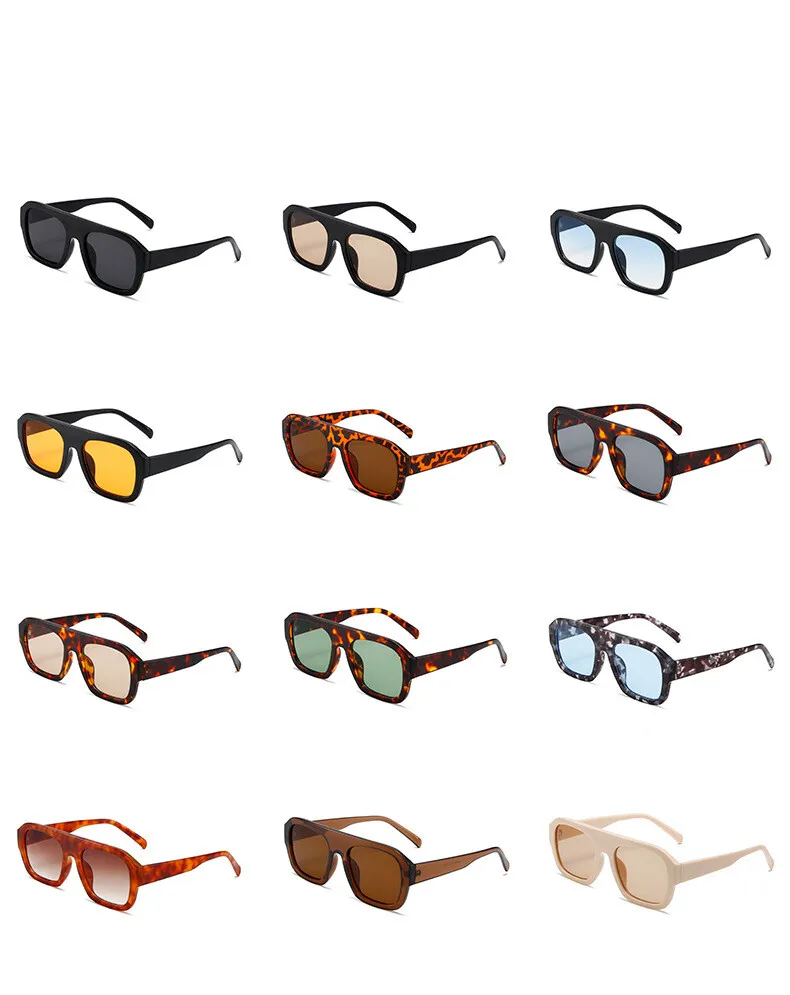 Square Big Size Sunglasses Lady's Popular Retro Suneyeglass Outdoors Sports Riding Goggle Men Sunscreen Vacation UV400 #301309