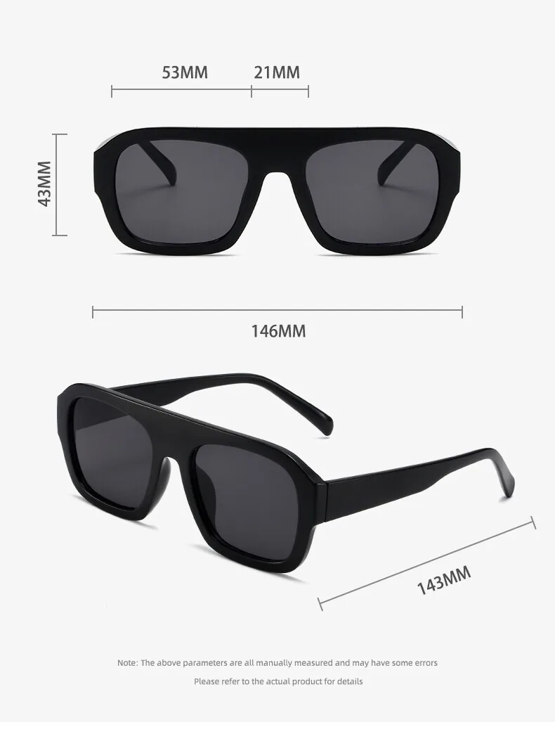 Square Big Size Sunglasses Lady's Popular Retro Suneyeglass Outdoors Sports Riding Goggle Men Sunscreen Vacation UV400 #301309