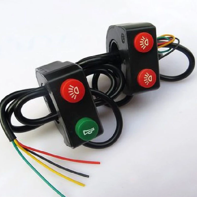 22mm Handlebar Horn and Headlight Combination Button Switch for Motorcycle E-bike Scooter Universal Refit Accessories