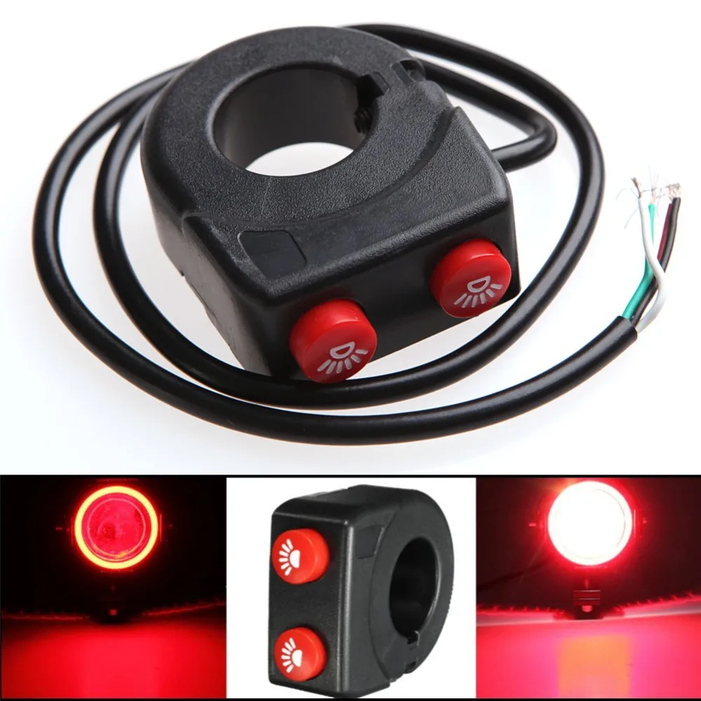 22mm Handlebar Horn and Headlight Combination Button Switch for Motorcycle E-bike Scooter Universal Refit Accessories