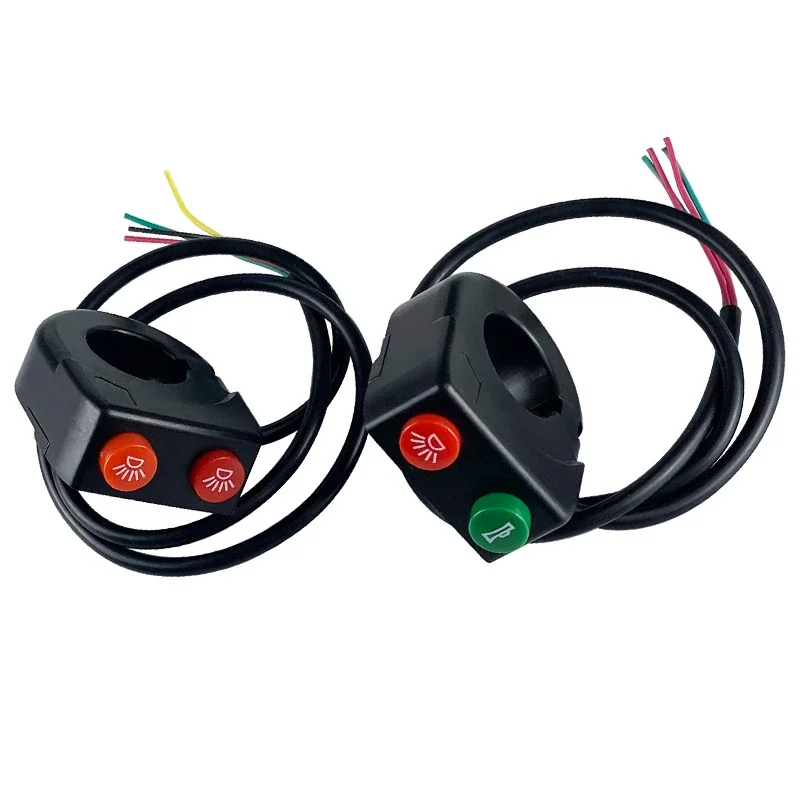 22mm Handlebar Horn and Headlight Combination Button Switch for Motorcycle E-bike Scooter Universal Refit Accessories