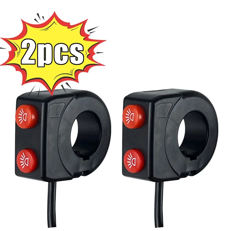 22mm Handlebar Horn and Headlight Combination Button Switch for Motorcycle E-bike Scooter Universal Refit Accessories