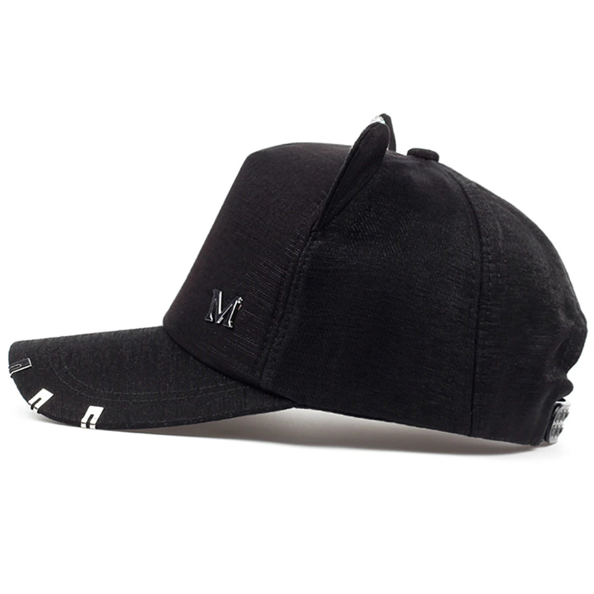 Unisex Cute Cat Ears M Label Baseball Caps Spring Autumn Outdoor Adjustable Casual Hats Sunscreen Hat